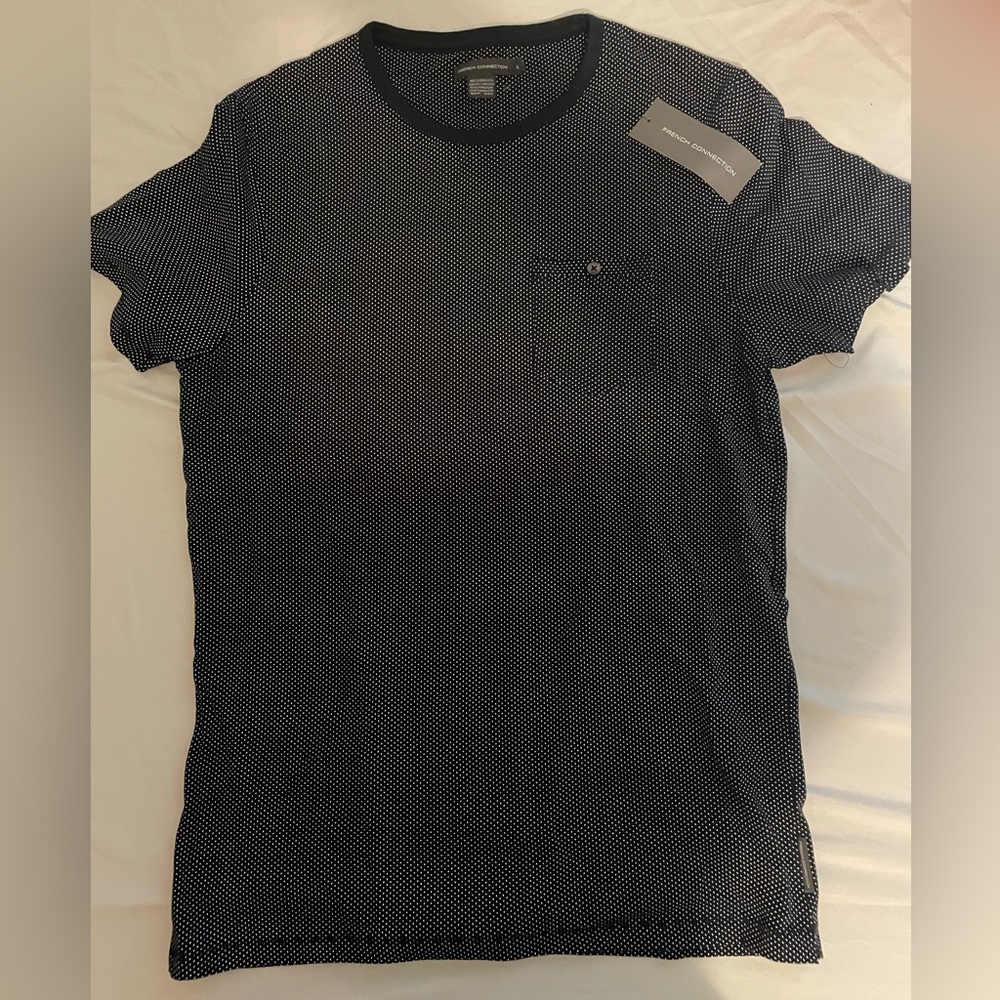 French Connection Black Dot T-Shirt size XL